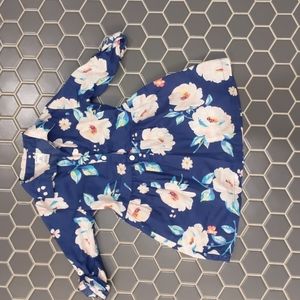 Carter's 2T navy blue and floral print toddler girls spring dress